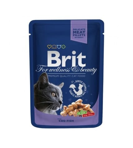 Влажный корм Brit Premium Треска для взрослых кошек