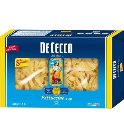 Макаронные изделия De Cecco Fettuchine № 233 гнезда