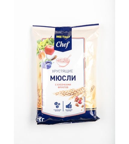 Мюсли Metro Chef хрустящие с кусочками фруктов 1 кг