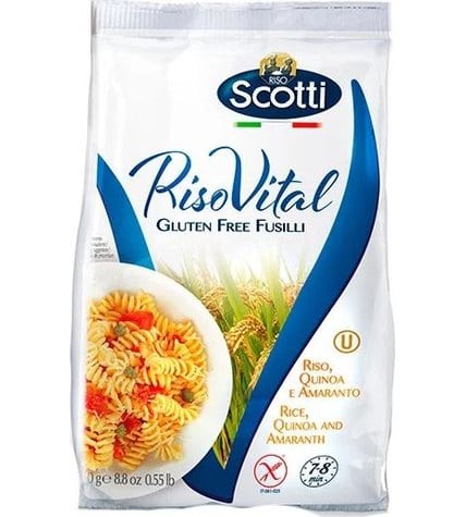 Макароны Riso Scotti RisoVital Fusilli из рисовой муки, с киноа и амарантом без глютена 250 г