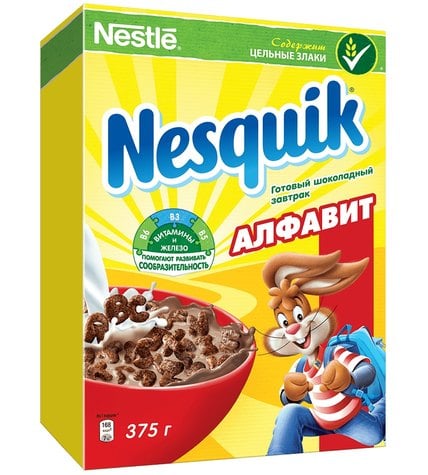 Готовый завтрак Nestle Nesquik Алфавит в картонной коробке 375 г