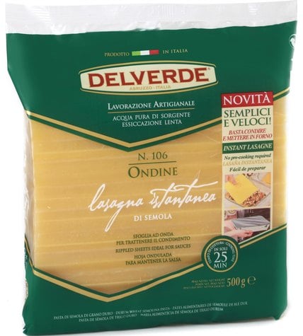 Макаронные изделия Delverde Ondine Semola №106 лазанья