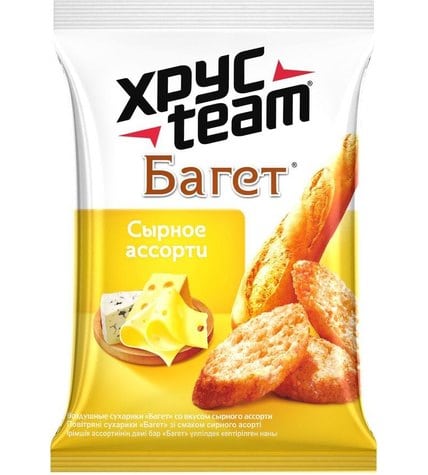 Сухарики Хрусteam воздушные Багет Сырное ассорти