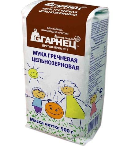 Мука Гарнец гречневая цельнозерновая без глютена