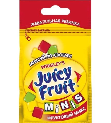 Резинка жевательная juicy fruit minis фруктовый микс драже