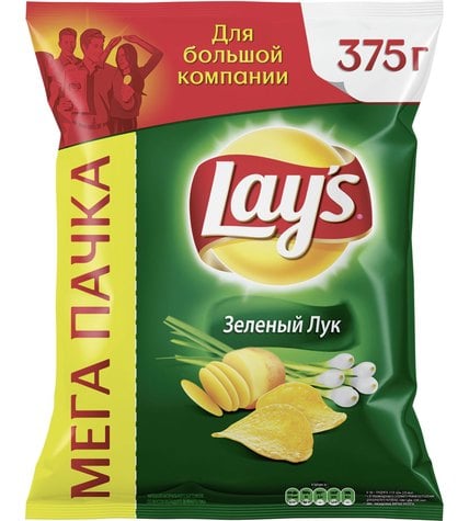 Чипсы Lay's картофельные зеленый лук 375 г