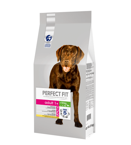 Корм Perfect Fit сухой для взрослых собак от 1 года средних и крупных пород с курицей 14,5 кг