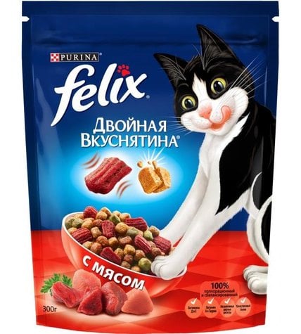 Корм Purina Felix для кошек Двойная вкуснятина с мясом 300 г