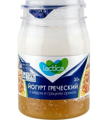 Йогурт греческий Lactica с медом и грецким орехом 3% 190 г