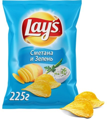 Чипсы Lay's картофельные сметана и зелень 255 г