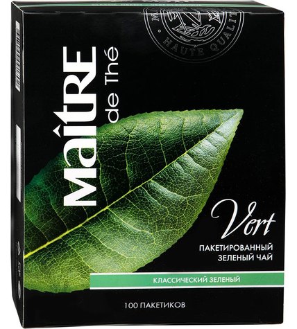 Чай зеленый Maitre de The Классический в пакетиках 2 г 100 шт