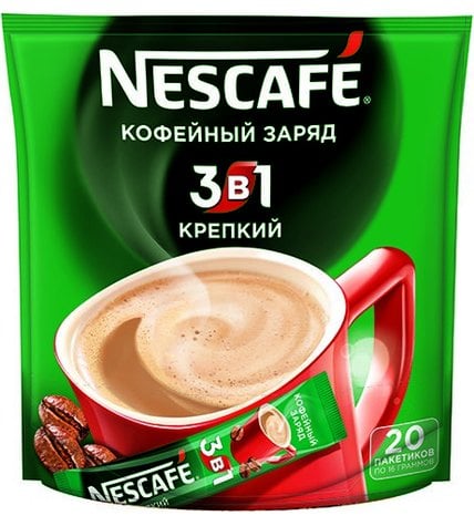 Кофейный напиток Nescafe 3 в 1 Крепкий растворимый 16 г 20 шт.