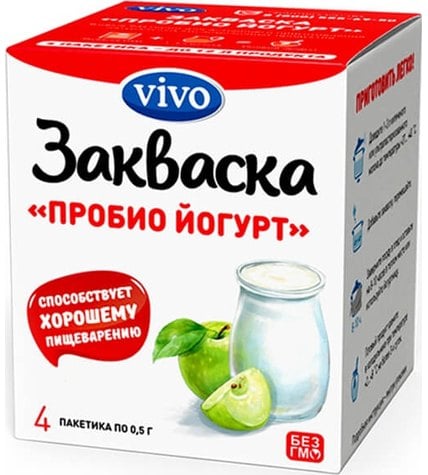 Закваска Vivo Пробио йогурт 4 пакетика по 0,5 г