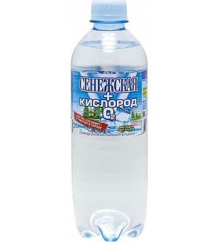 Вода Сенежская + кислород природная питьевая минеральная 0,5 л
