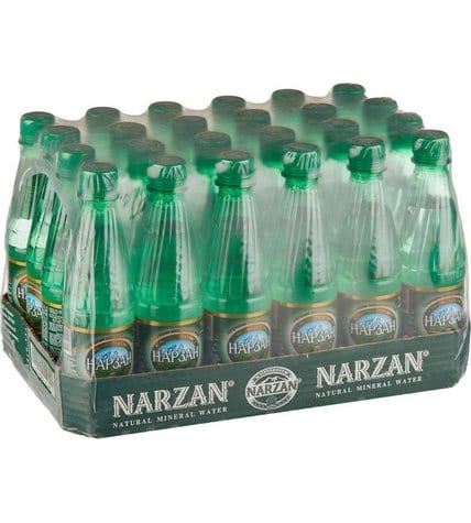 Вода минеральная Нарзан лечебно-столовая природной газации 0,33 л в пластиковой бутылке (24 шт)