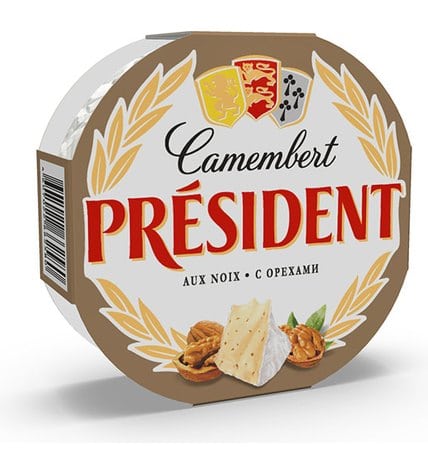 Сыр мягкий President Camember с орехами 45% 125 г
