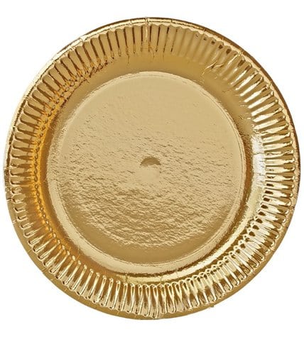 Тарелка Bibo Gold одноразовая бумажная D19 см