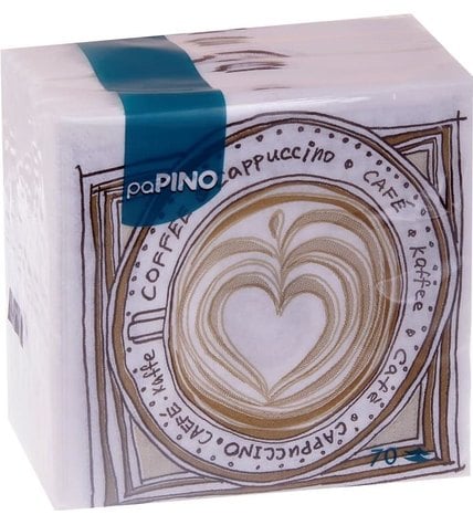 Салфетки Pa-Pino Cappuccino бумажные сервировочные двухслойные 24*24 см 70 шт.
