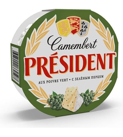 Сыр мягкий President Camember с зеленым перцем 45% 125 г