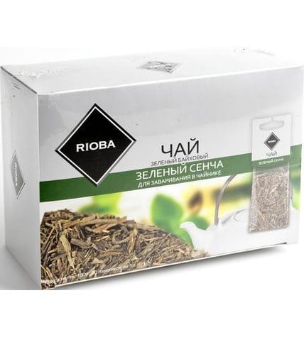 Чай зеленый Rioba Зеленый Сенча для заваривания в чайнике в пакетиках 5 г 20 шт