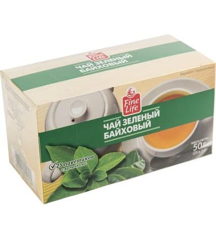 Чай зеленый Fine Life в пакетиках 2 г 25 шт