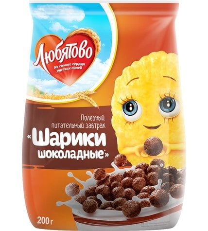Готовый завтрак Любятово Шарики шоколадные пакет