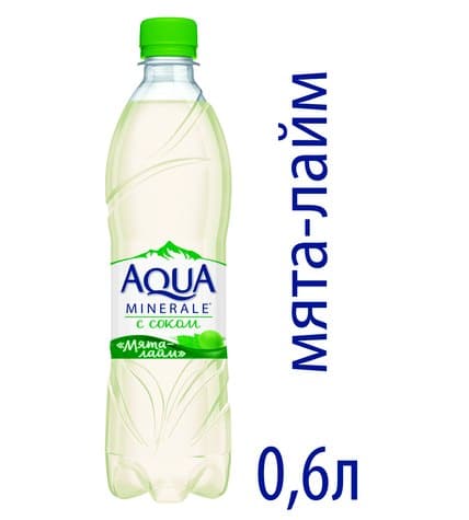 Вода питьевая Aqua Minerale Мята-лайм негазированная 0,6 л в пластиковой бутылке (12 шт)
