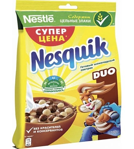 Готовый завтрак Nestle Nesquik Duo Шоколадные шарики 700 г