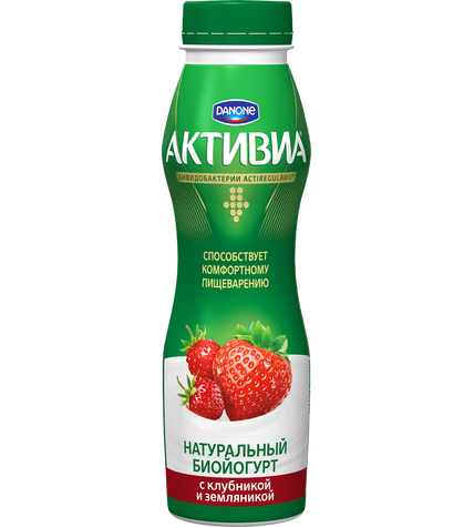 Питьевой йогурт Активиа клубника-земляника 2% 290 г