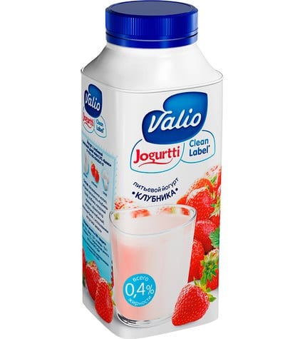 Питьевой йогурт Valio Clean Label клубника 0,4% 330 г