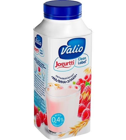 Питьевой йогурт Valio Clean Label малина-злаки 0,4% 330 г