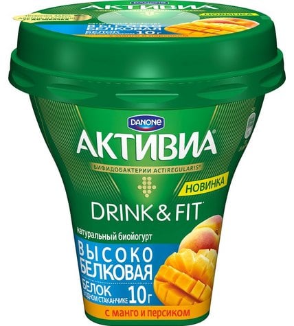 Питьевой биойогурт Danone Активиа Drink&Fit манго - персик 1,3% 250 г