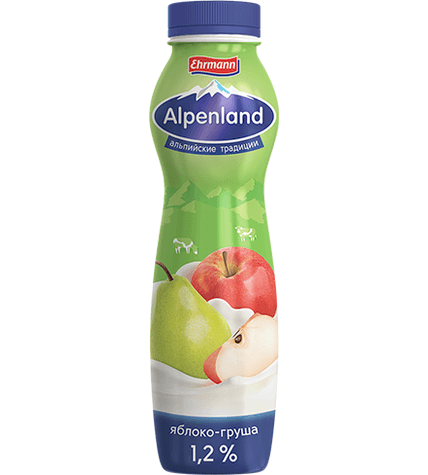 Питьевой йогурт Alpenland яблоко-груша 1,2% 290 г
