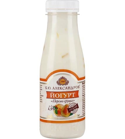 Питьевой йогурт Б. Ю. Александров персик - груша 1,5% 290 г