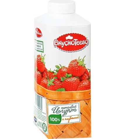 Питьевой йогурт Вкуснотеево клубника 1,5% 750 г