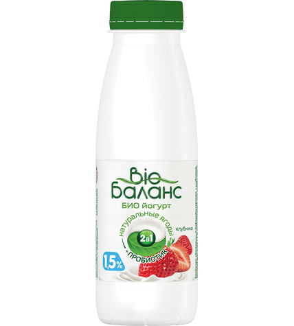 Питьевой биойогурт Bio Баланс клубника 1,5% 330 г