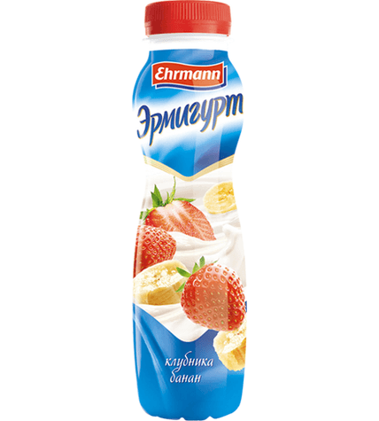 Питьевой йогурт Эрмигурт клубника - банан 1,2% 290 г