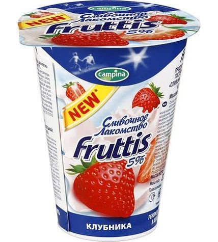 Йогуртный продукт Fruttis Сливочное Лакомство клубника 5% 290 г