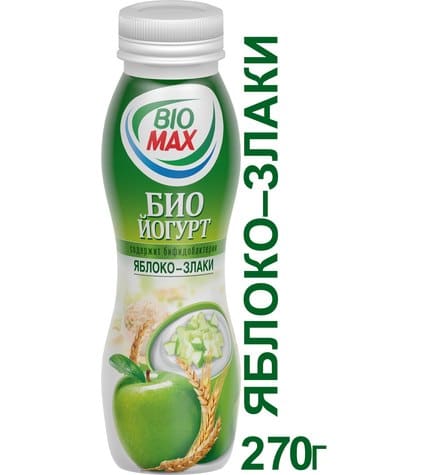 Питьевой биойогурт BioMax яблоко - злаки 2,7% 270 г