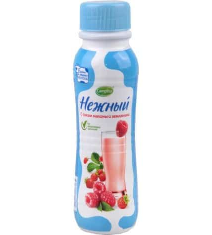 Питьевой йогурт Campina Нежный малина - земляника 0,1% 285 г