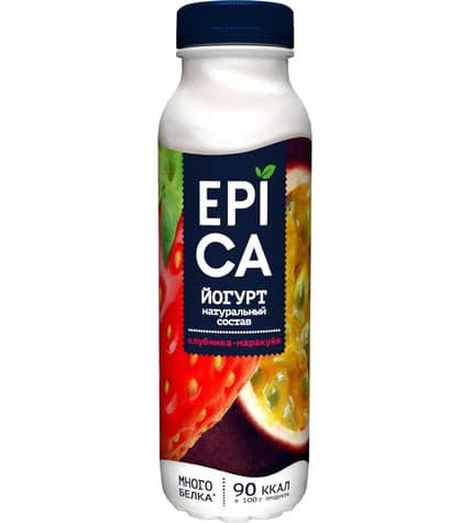 Питьевой йогурт Epica клубника - маракуйя 2,5% 290 г