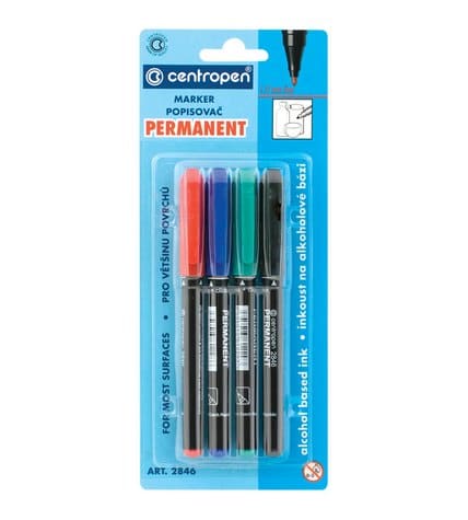 Набор перманентных маркеров Centropen 4 цвета 2846/4 BL