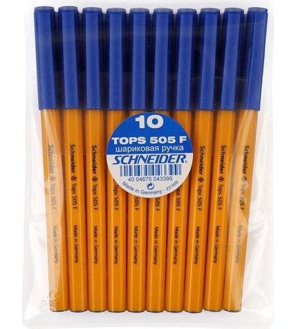 Ручка Schneider 505F шариковая синяя 10 шт