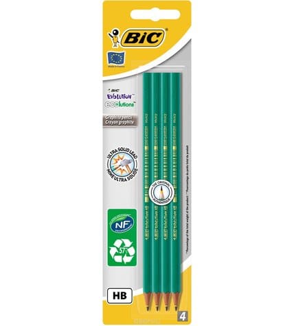 Карандаш чернографитовый BIC Evolution Эко СО650 4 шт