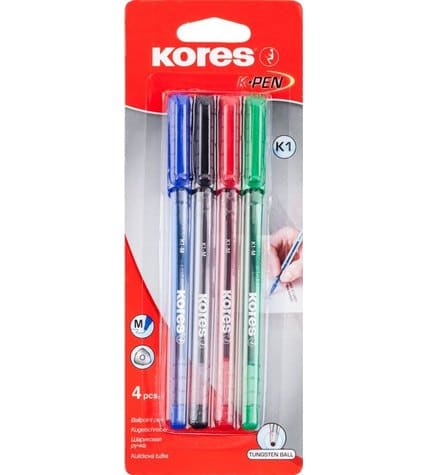 Ручка Kores шариковая K1 0,7 мм 4 цвета