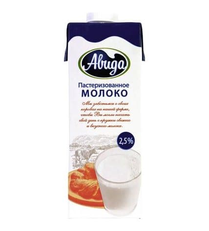 Молоко Авида пастеризованное 2,5% 1 л