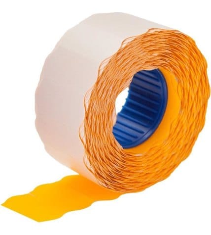 Этикет-лента волна оранжевая 22х12мм 10 рулонов по 1000 этикеток