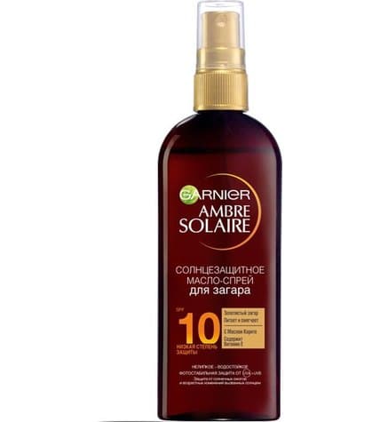 Масло-спрей Garnier Ambre Solaire для интенсивного золотистого загара SPF 10
