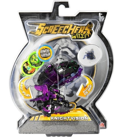 Игровой набор Screechers Wild Knightvision машинка-трансформер с магнитными дисками
