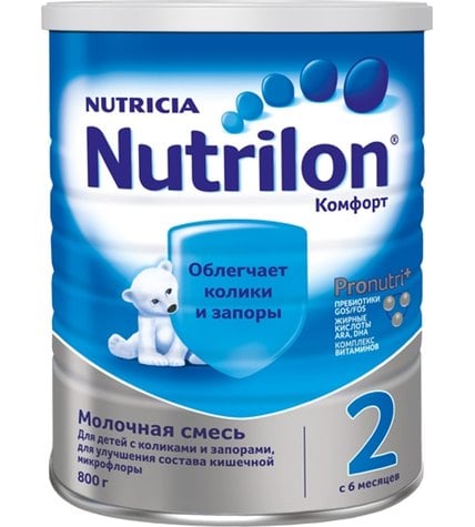 Смесь Nutrilon Комфорт 2 молочная сухая с 6 месяцев 800 г